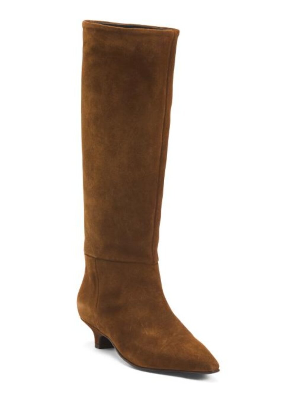 NAPOLEONI Made In Italy Suede High Shaft Boots With Kitten Heel
